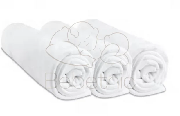Lot de draps housses bébé écologiques 70x140 cm coton blanc La Maison Chiffon