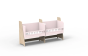 Le berceau cododo double pour jumeaux en bois évolutif en bureaux – Mathy by Bols Je choisis la couleur : Verni + rose poudré