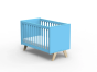 Un lit bébé scandinave en bois décliné dans de nombreuses couleurs – Mathy by Bols Je choisis la couleur : Bleu azur