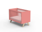 Un lit bébé scandinave en bois décliné dans de nombreuses couleurs – Mathy by Bols Je choisis la couleur : Corail